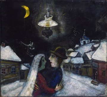 Marc Chagall œuvres - Dans la nuit contemporain Marc Chagall